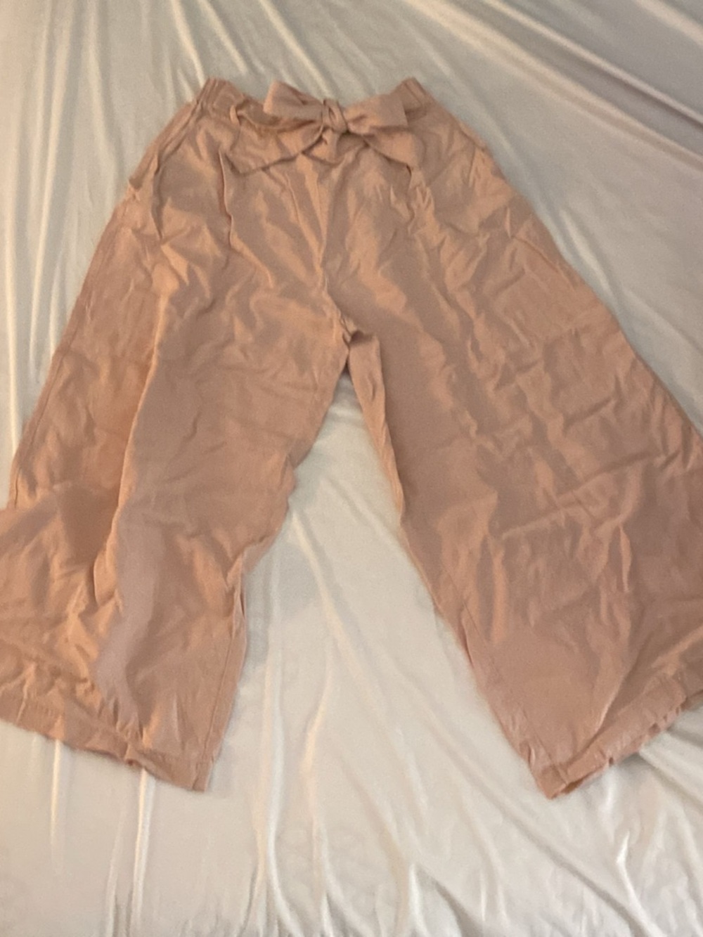 Pull&Bear Wide-Leg Tie-Front Pants - Dusty Pink